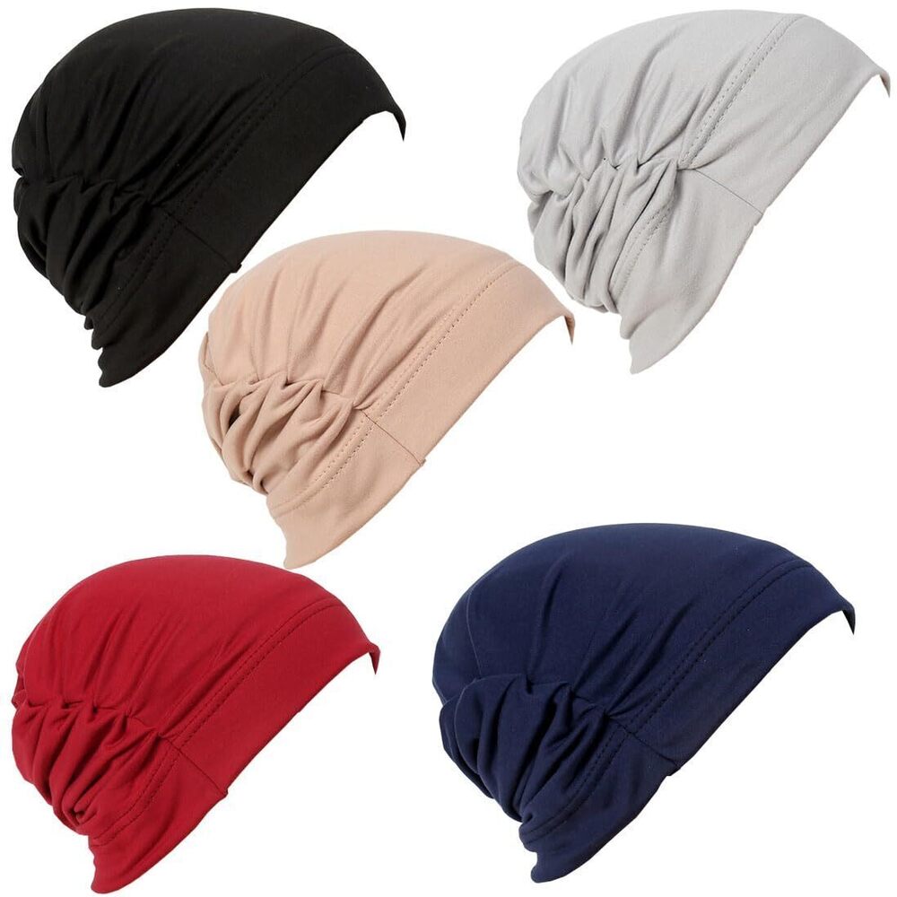 8811 Hair Loss Beanie Caps for Chemotherapy, 5 Pack US, Numeric, 6 3/4, 7